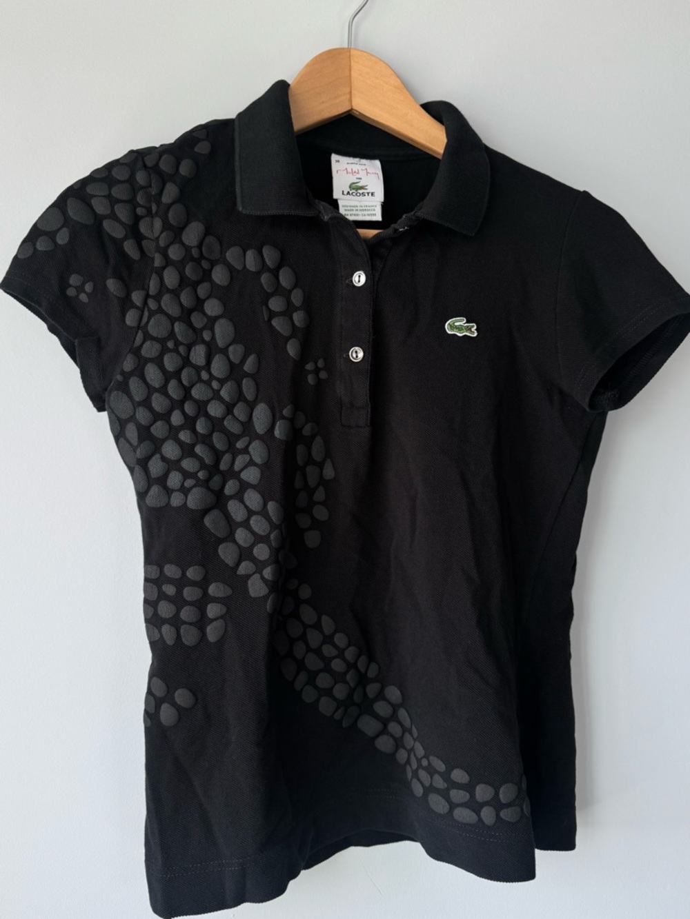(S) Lacoste Black Short Sleeve Polo Top - Picture 3 of 6
